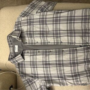Old Navy Gray Plaid Shirt Jacket